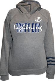 FANATICS Women's Fanatics Heather Gray Tampa Bay Lightning Plus Size Lightweight Fleece Raglan Pullover Hoodie