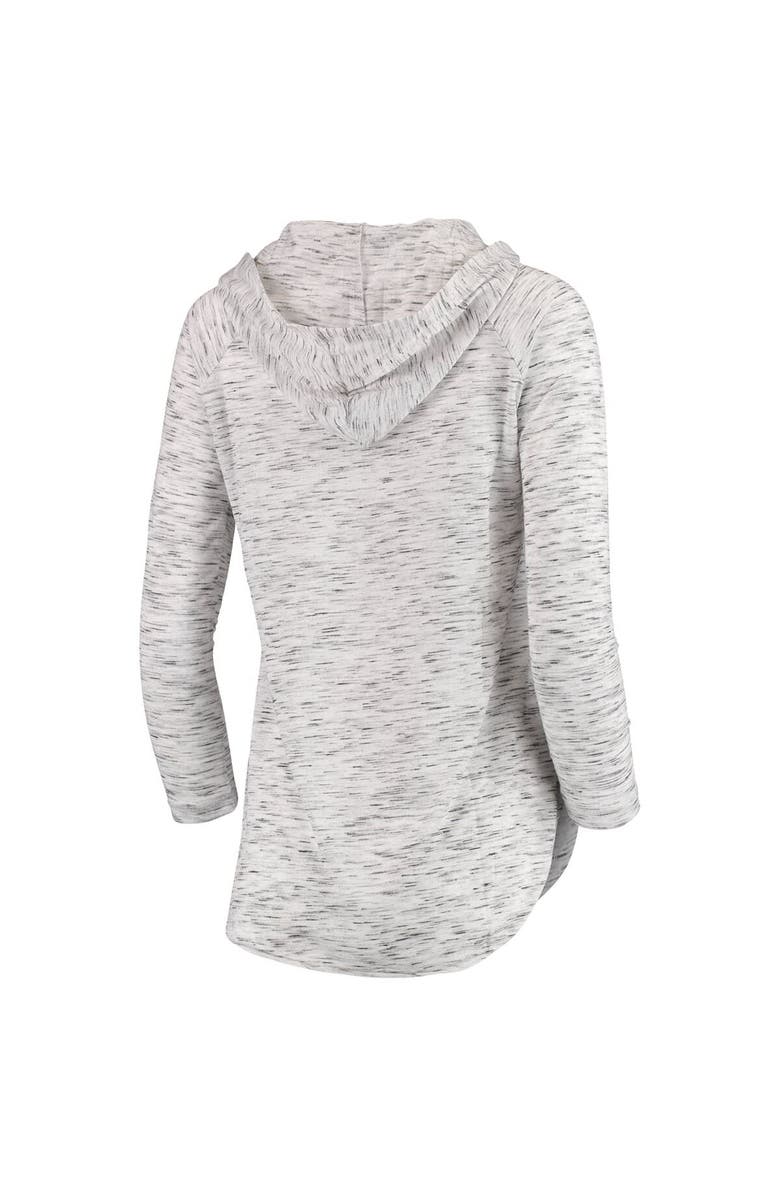 PRESSBOX Women's Pressbox Gray West Virginia Mountaineers Space Dye Lace-Up V-Neck Long Sleeve T-Shirt, Alternate, color,