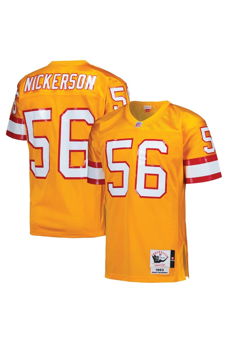 Men's Mitchell & Ness Hardy Nickerson Orange Tampa Bay Buccaneers 1993 Authentic Throwback Retired Player Jersey, Main, color, Orange