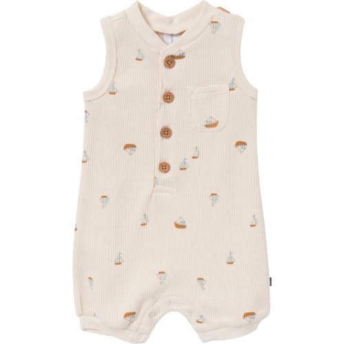 Modern Moments™ By Gerber Sleeveless Short Romper In Beige Sailboat