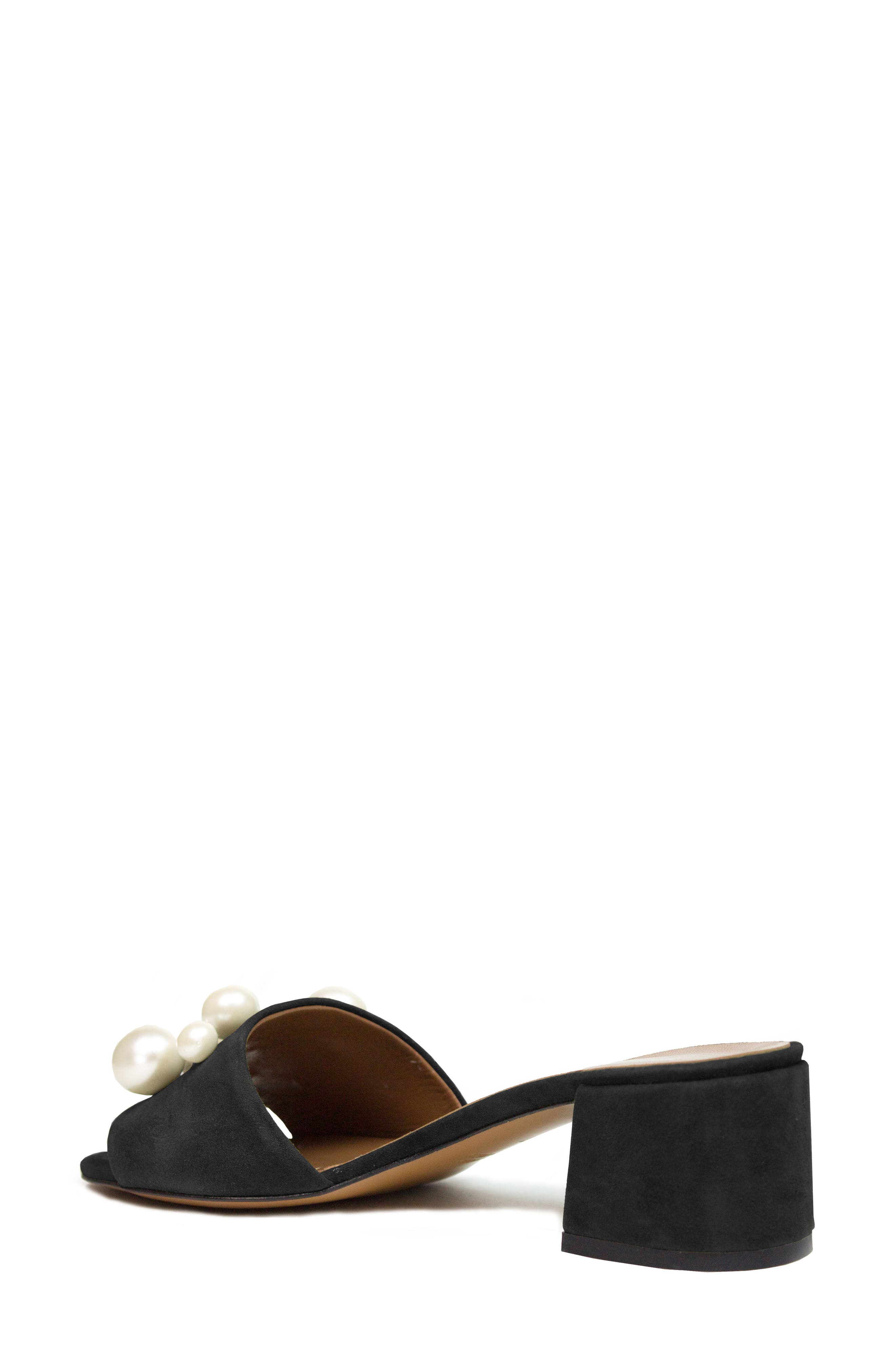 Ariella Beaded Slide Mule, Alternate, color, BLACK SUEDE