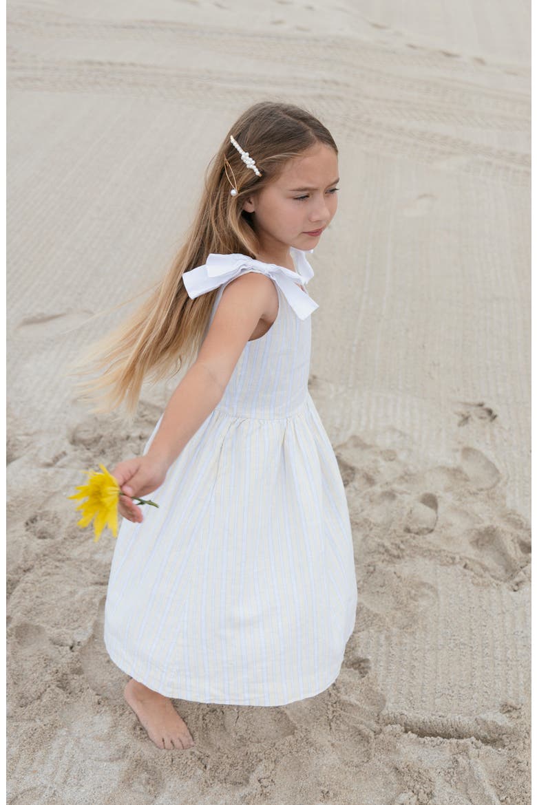 linen dress with bow Citrine Linen Bow Front Midi Dress