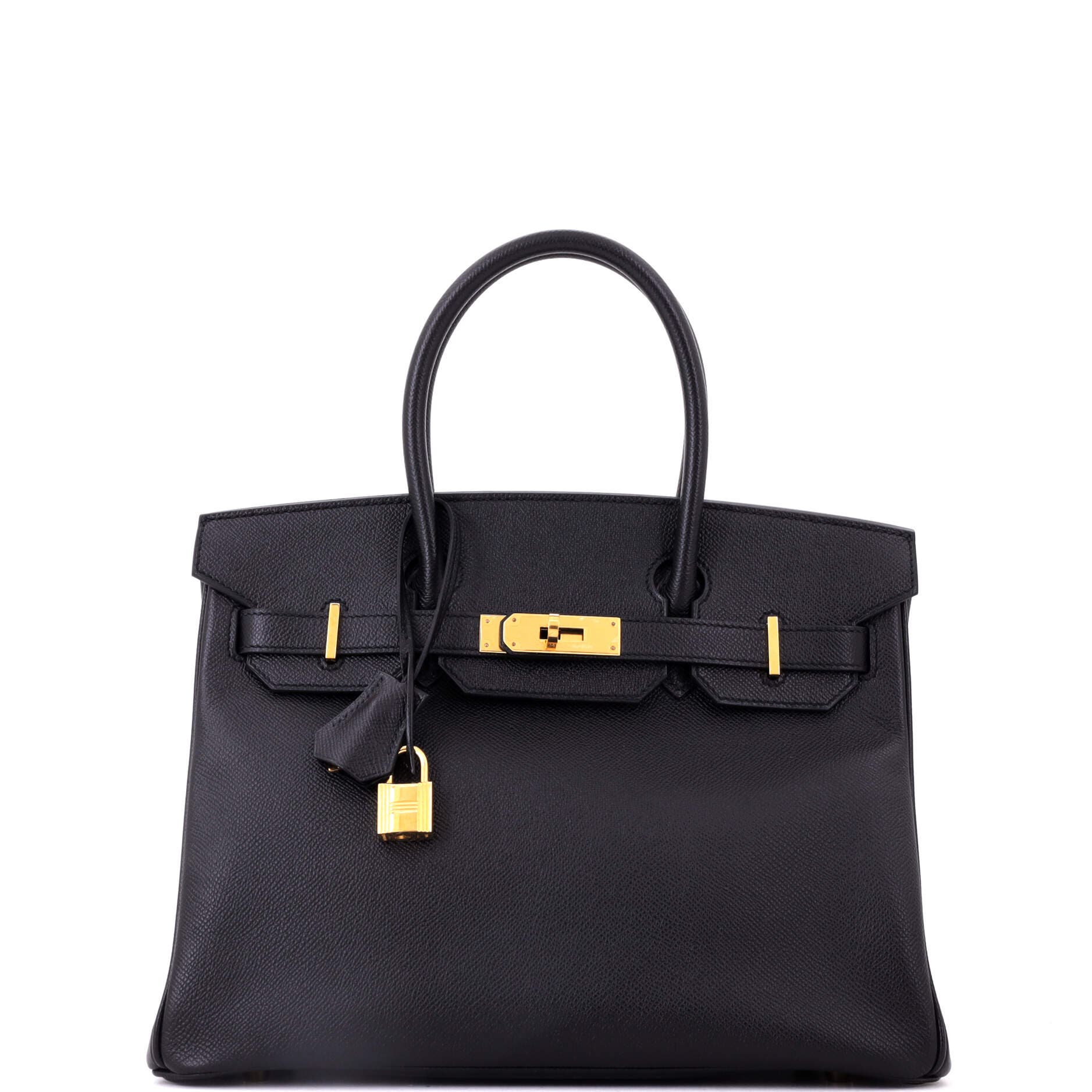 Birkin Handbag Black Epsom with Gold Hardware 30, Main, color, Black