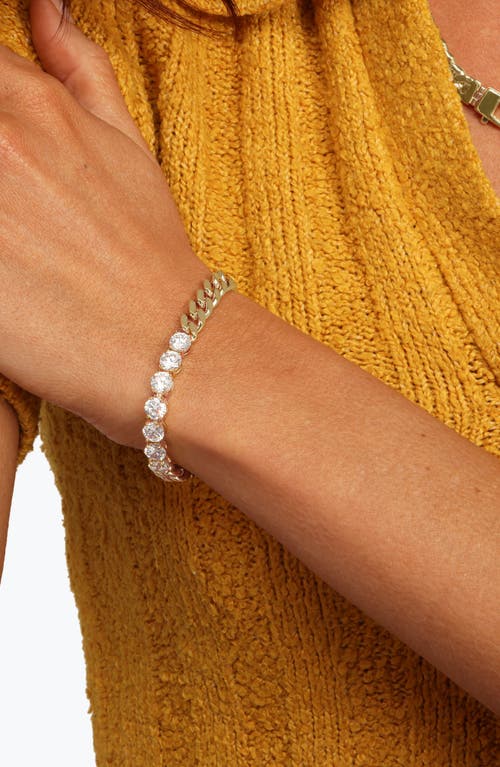 Melinda Maria Julian Loves Cubic Zirconia Bracelet In Goldhite
