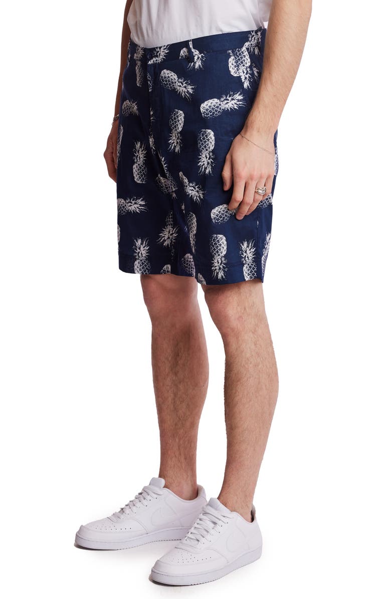 PAISLEY & GRAY Felix Slim Fit Shorts, Alternate, color, Navy Pineapple