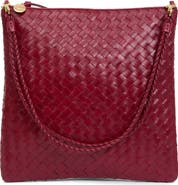 Clare V. Foldover Woven Leather Clutch