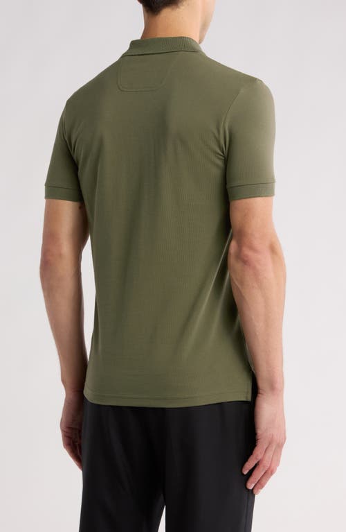 Hugo Boss Boss Parlay Geo Pattern Cotton Polo In Beige