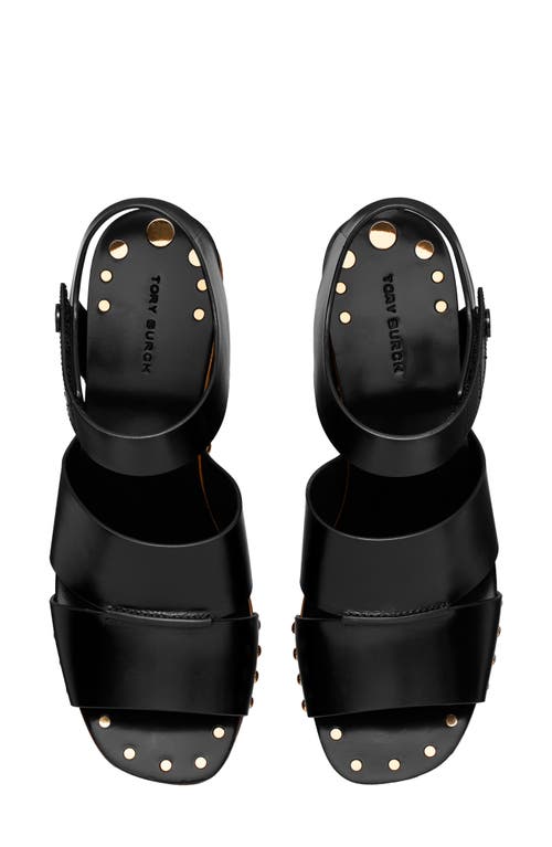 Tory Burch Studded Platform Wedge Sandal In Perfect Black