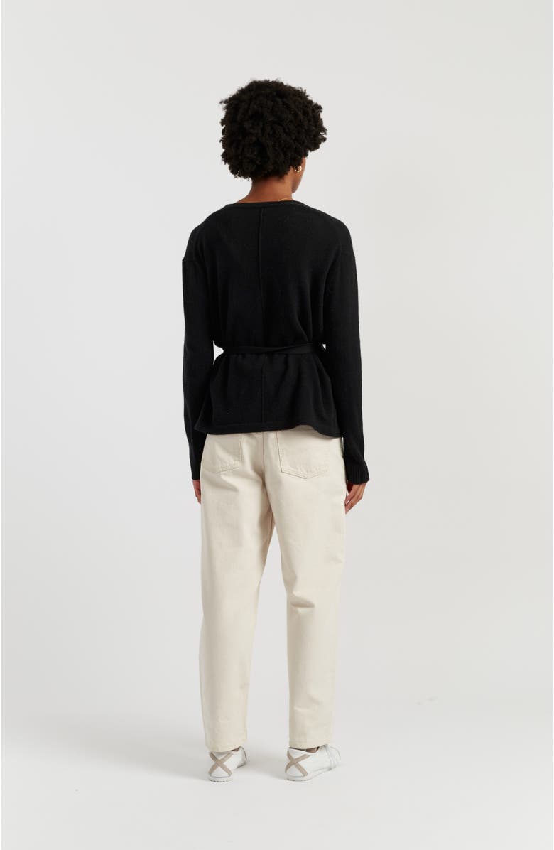 Chinti & Parker Lightweight Wool-Cashmere Wrap Cardigan, Alternate, color, Black