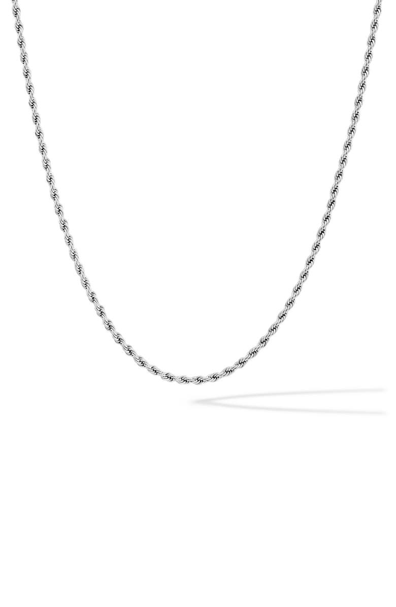 Vincero Men's Rope Chain Necklace, Main, color, Silver