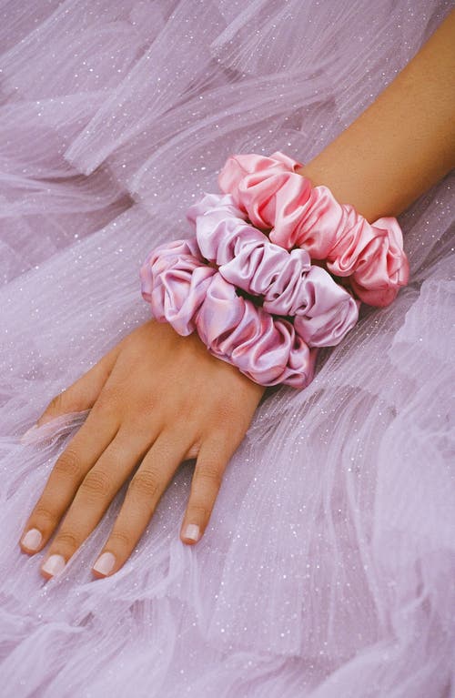 Slip 3-pack Large Silk Scrunchies In Belleflower