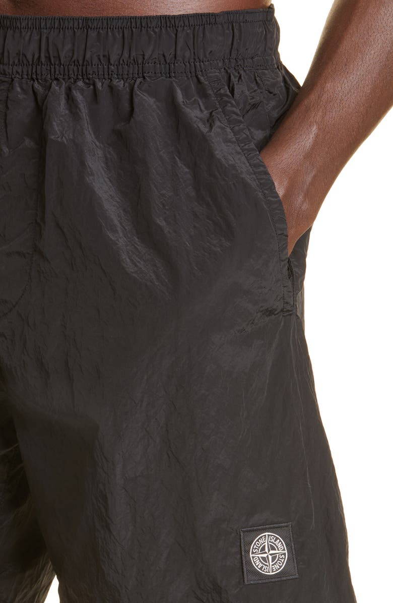 Stone Island Logo Patch Nylon Metal Swim Trunks, Alternate, color,