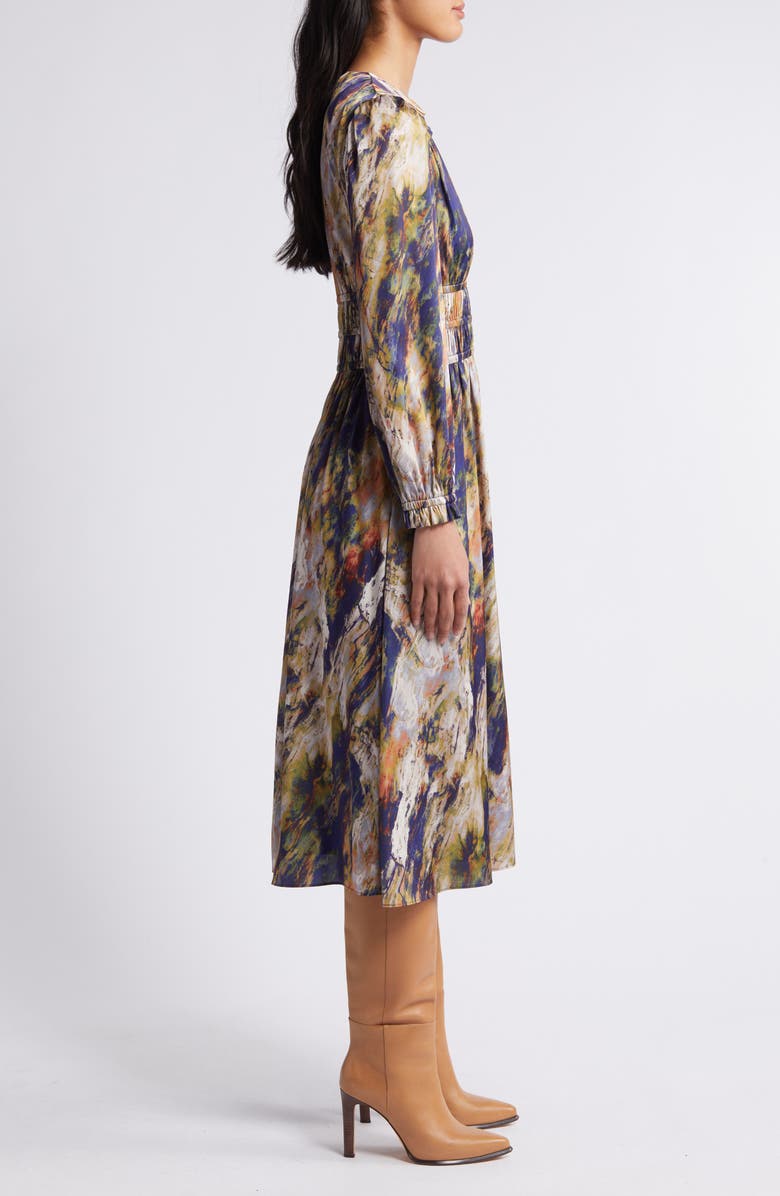 Julia Jordan Abstract Print Long Sleeve Midi Dress, Alternate, color,