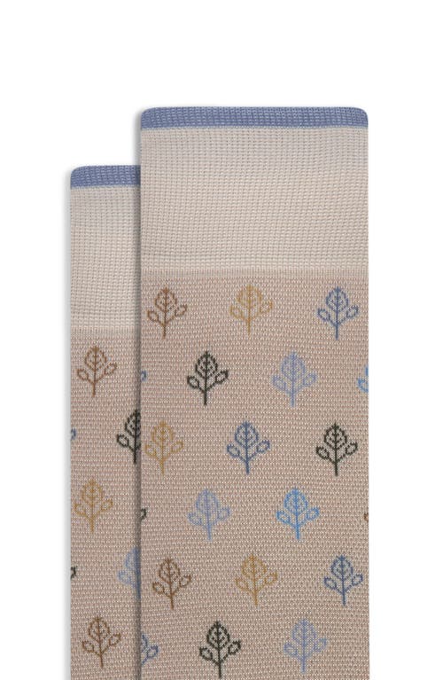 Bugatchi Leaf Mercerized Cotton Blend Dress Socks In Brown