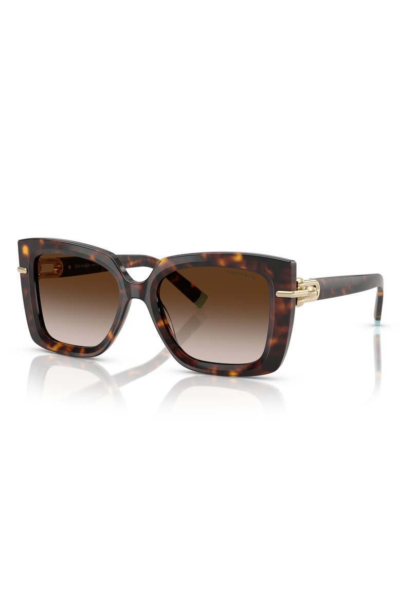 Tiffany & Co. 53mm Gradient Butterfly Sunglasses, Alternate, color, Havana / Brown Gradient