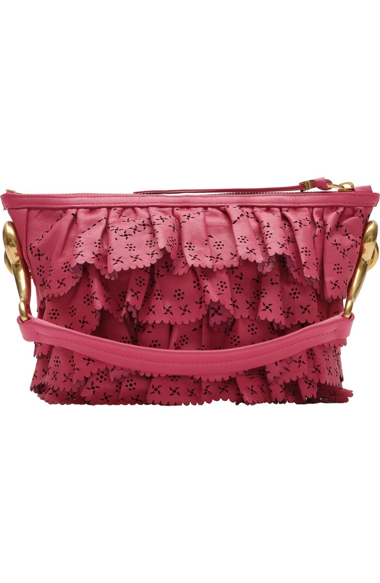 Burberry Mini Ruffle Bag, Alternate, color, Nougat Pink