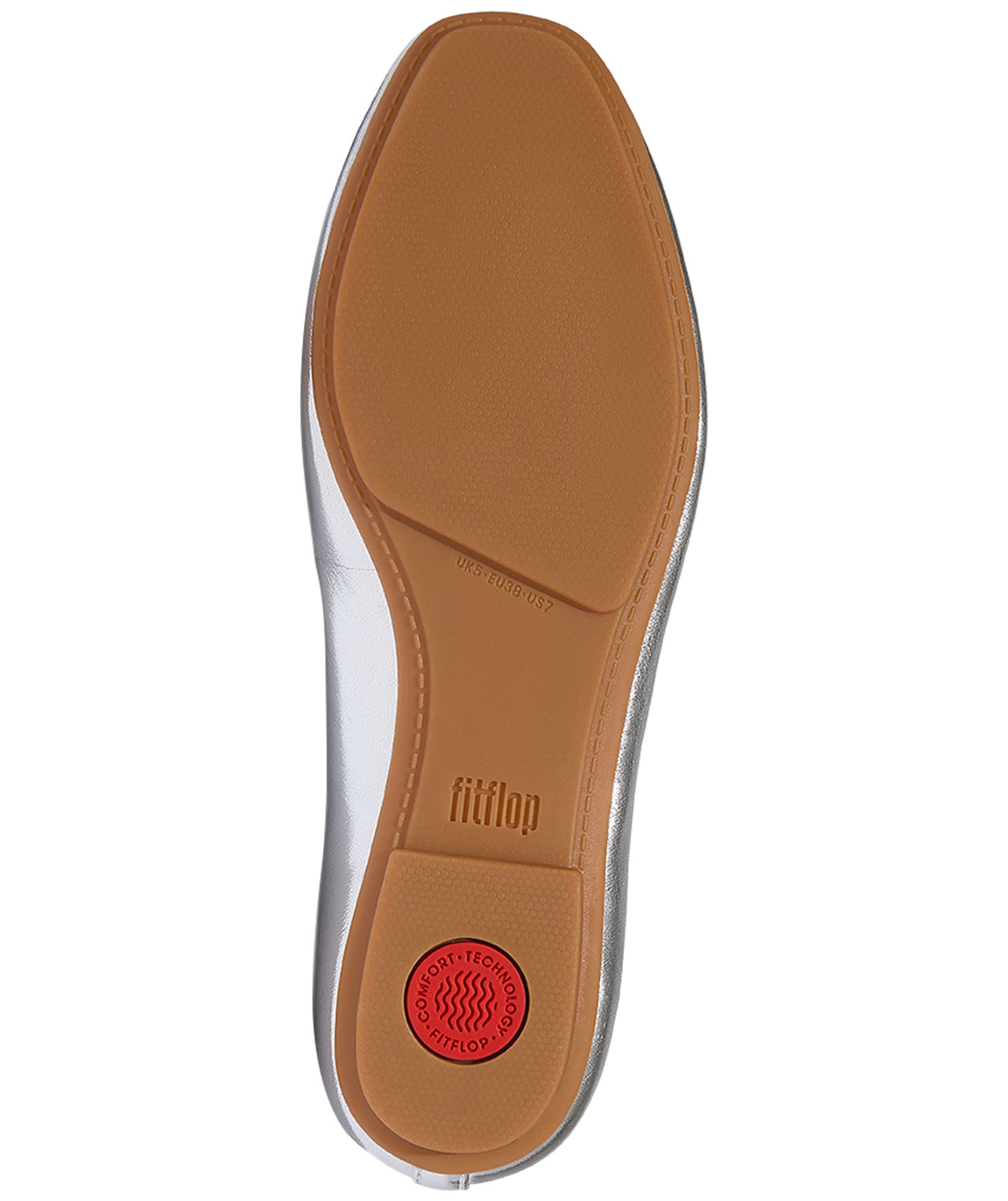 FitFlop Delicato High Cut Soft Leather Ballet Flats, Alternate, color, Silver