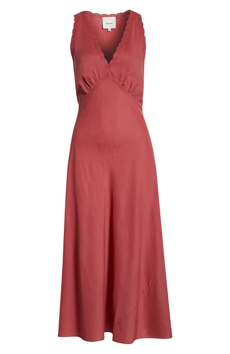 Reformation Lila Cotton Blend Nightgown, Main, color, Rosewood