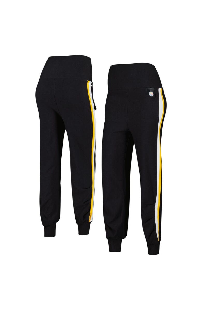 KIYA TOMLIN Women's KIYA TOMLIN Black Pittsburgh Steelers Stripe Tri-Blend Joggers, Main, color, 