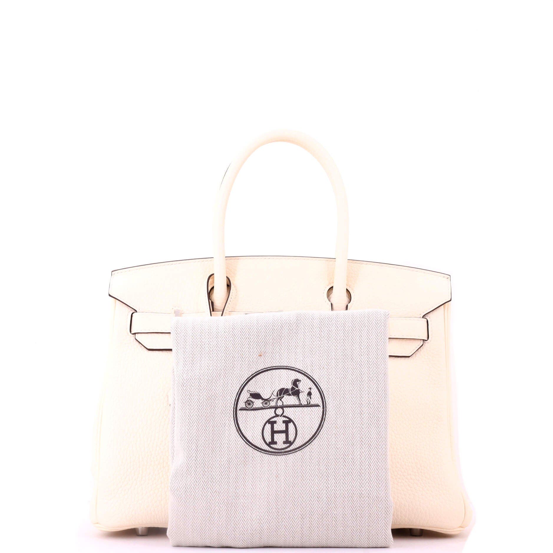 Pre-Owned Hermes Birkin Handbag Light Clemence with Palladium Hardware 30, Alternate, color, Nata