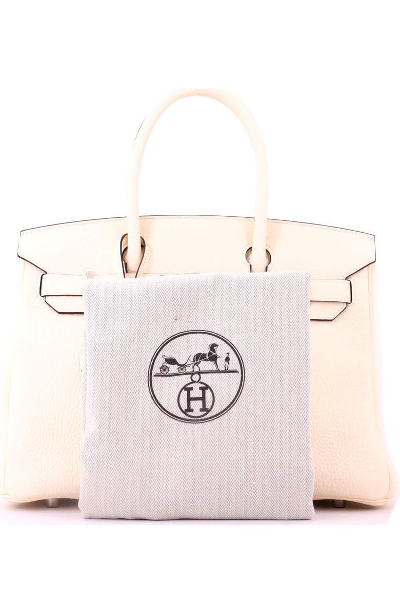 Pre-Owned Hermes Birkin Handbag Light Clemence with Palladium Hardware 30, Alternate, color, Nata