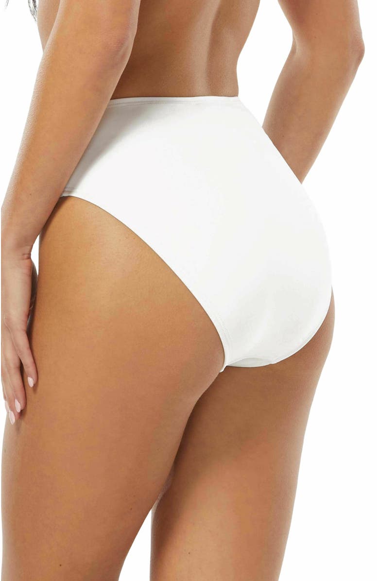 Carmen Marc Valvo Solid High Waist Bikini Bottom, Alternate, color, White