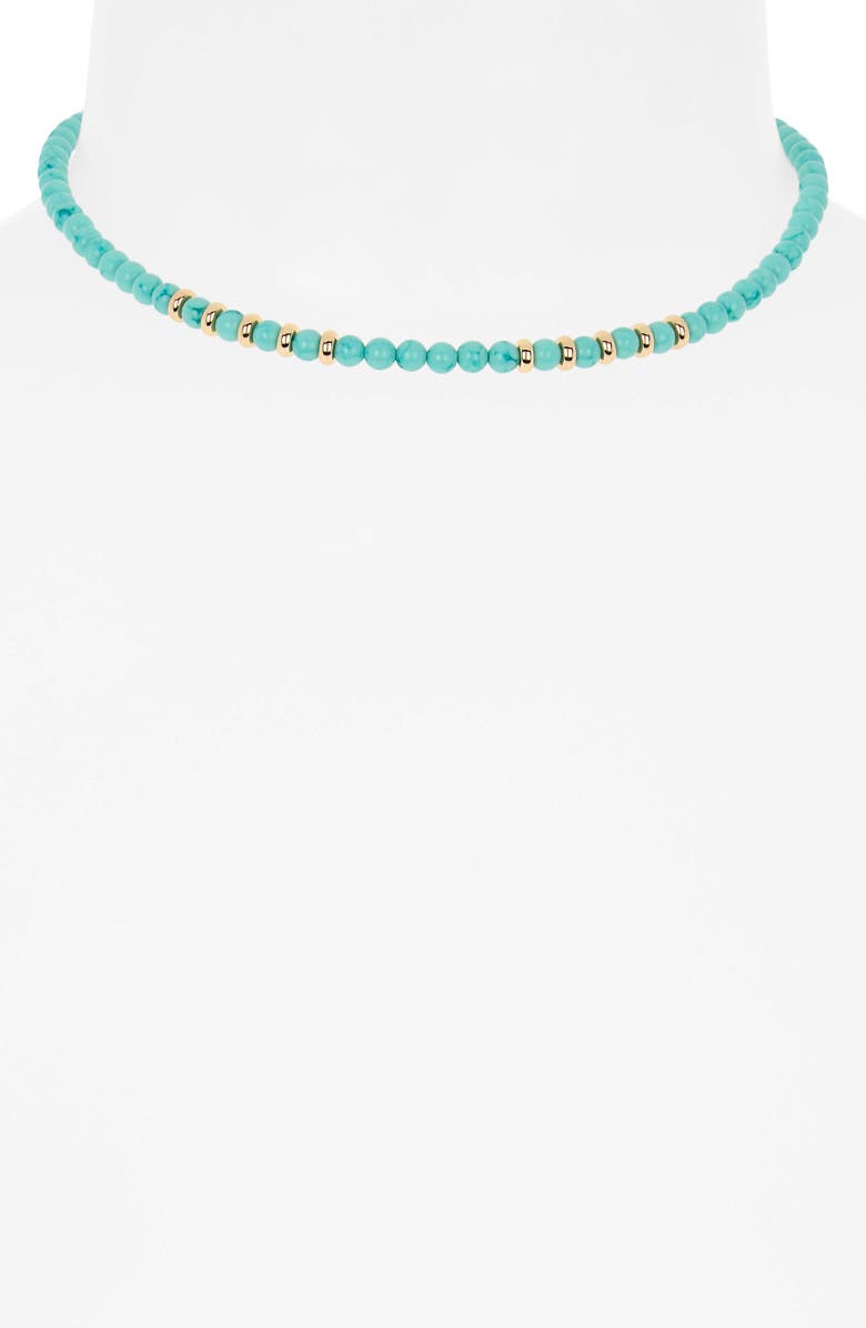 Ettika Turquoise Bead Choker Necklace, Alternate, color, Turquoise