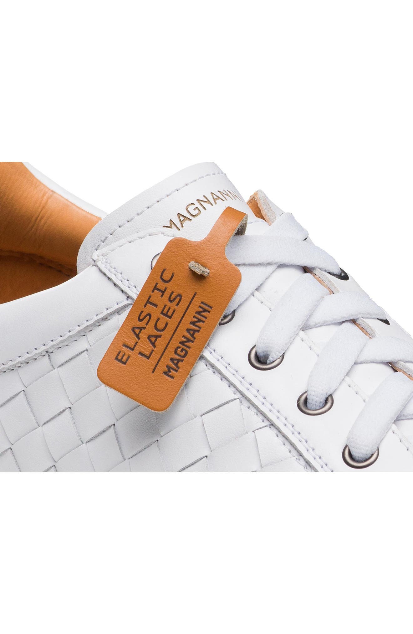 Cote Lo Woven Leather Sneaker, Alternate, color, WHITE