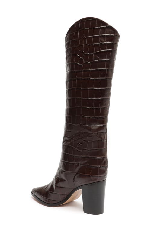 Schutz Maryana Pointed Toe Block Heel Knee High Boot In Brown