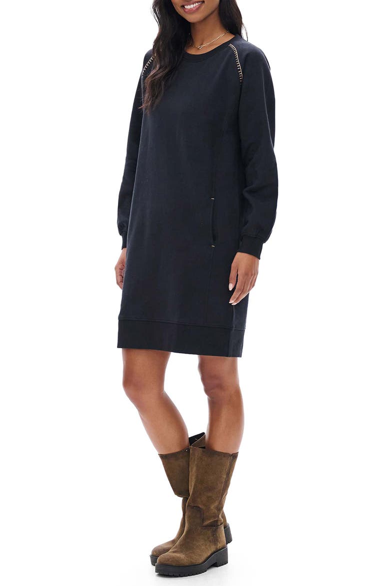 Everyday Cotton Sweatshirt Dress, Alternate, color, CAVIAR