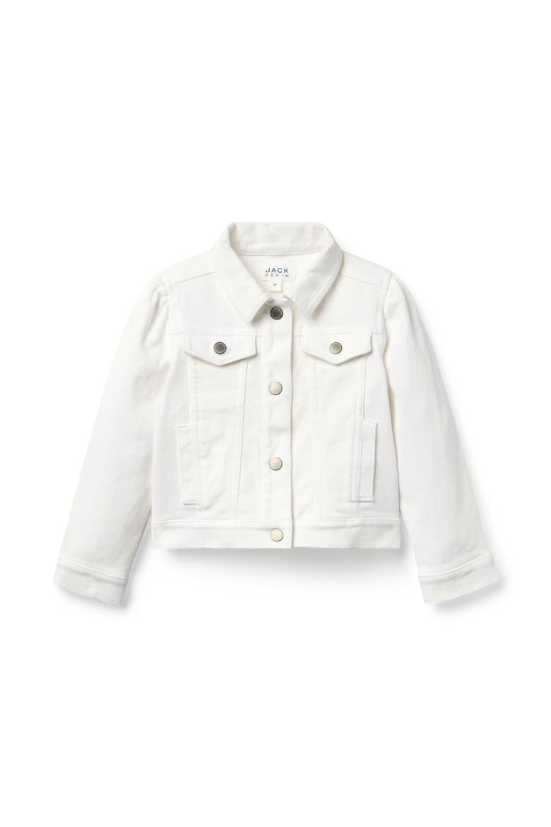 Denim Puff Sleeve Jacket, Main, color, White