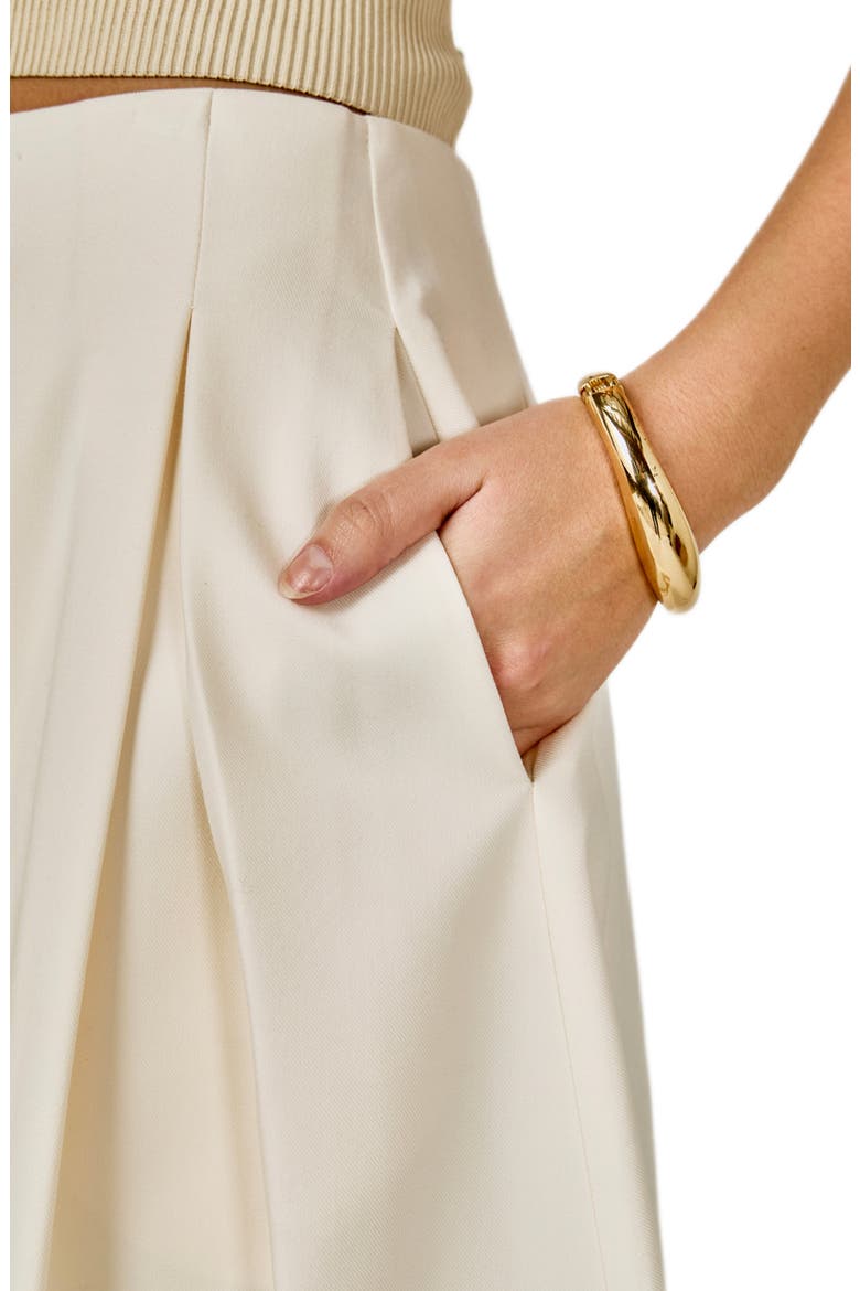 Pleated Midi Skirt, Alternate, color, IVORY