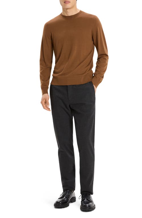 Theory Hilles Crewneck Sweater In Cashmere In Brown