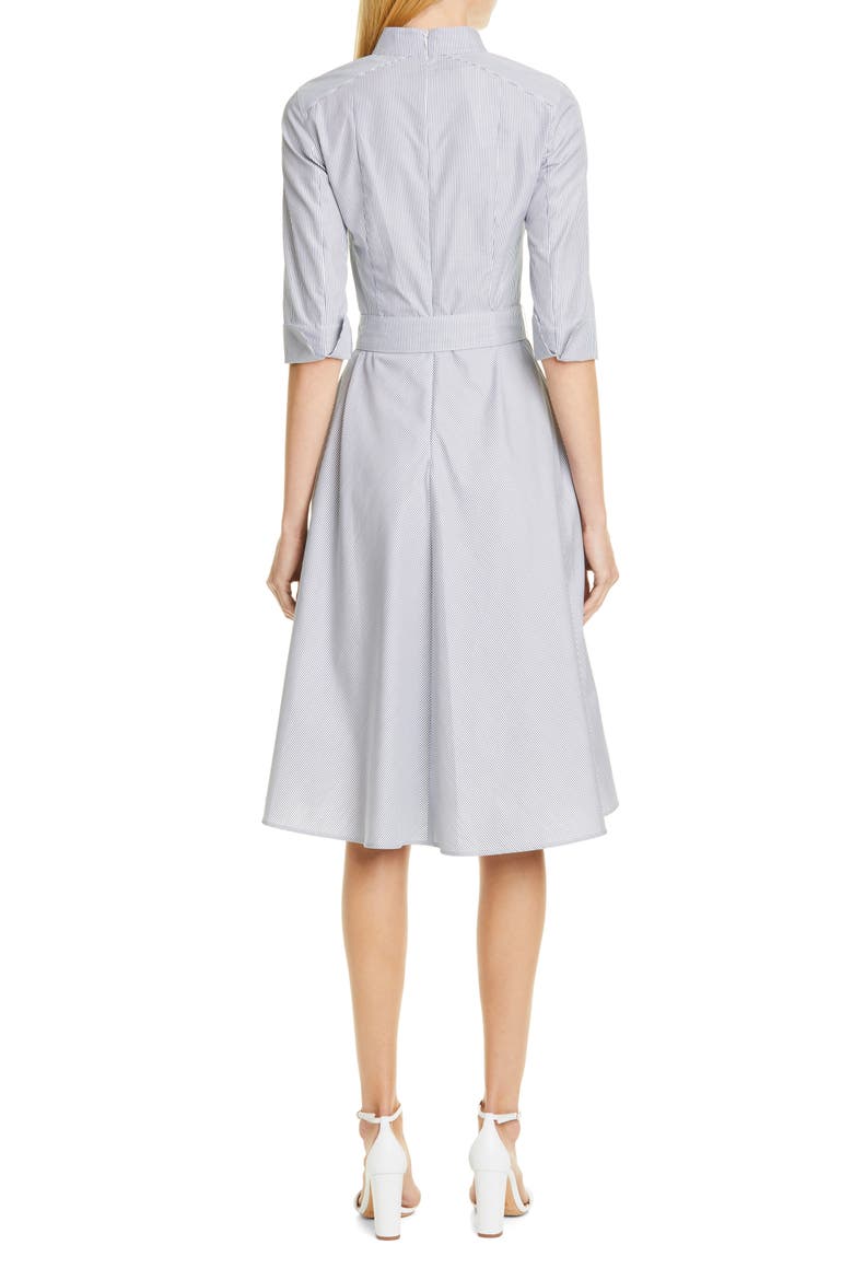 Stripe Poplin Midi Shirtdress, Alternate, color, DARK DENIM/ CREAM