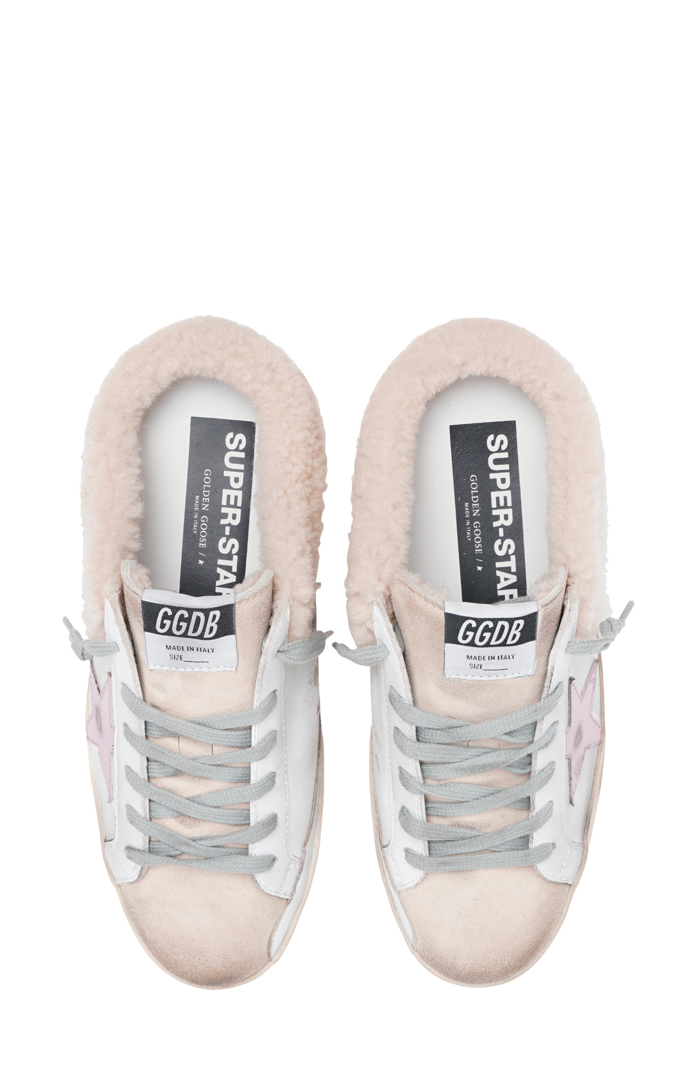 Golden Goose Super-Star Sabot Genuine Shearling Sneaker, Alternate, color, 
