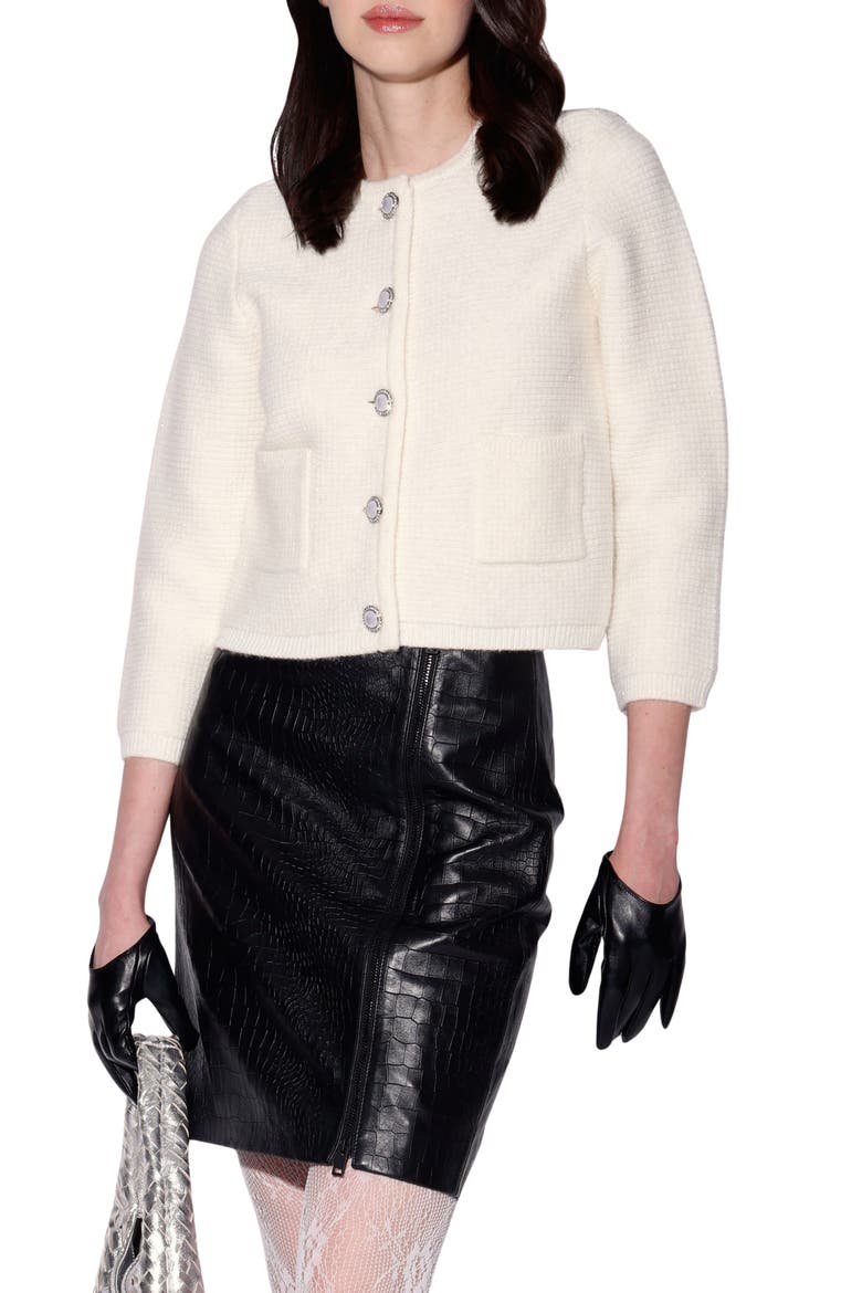 Janis Sparkle Cardigan, Main, color, CREAM SILVER