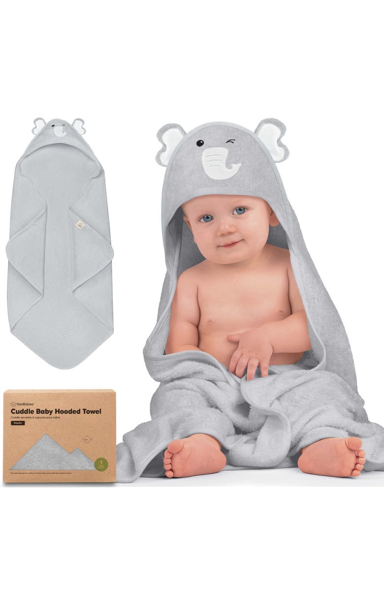 KeaBabies Cuddle Baby Hooded Towel, Main, color, Elephant