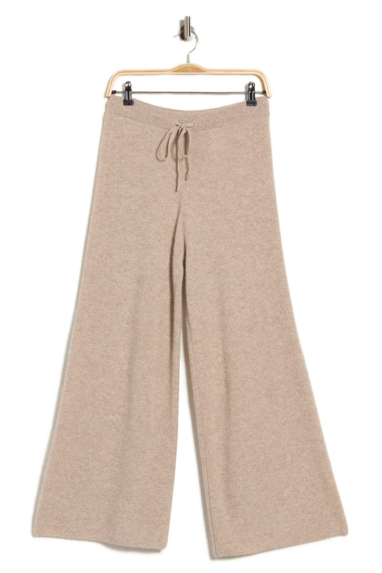 Imogene Wide Leg Knit Pants, Main, color, LIGHT BEIGE HEATHER