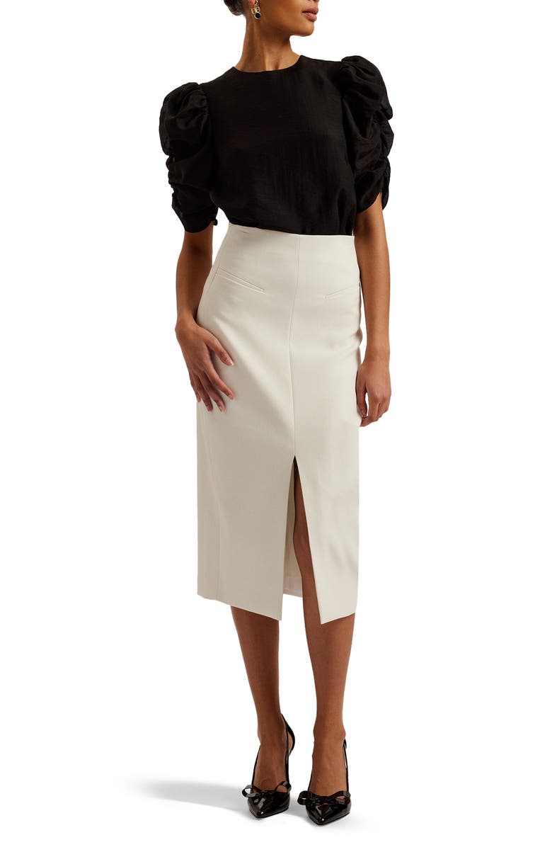 Ted Baker London Sachiko Ruched Elbow Sleeve Top, Alternate, color,