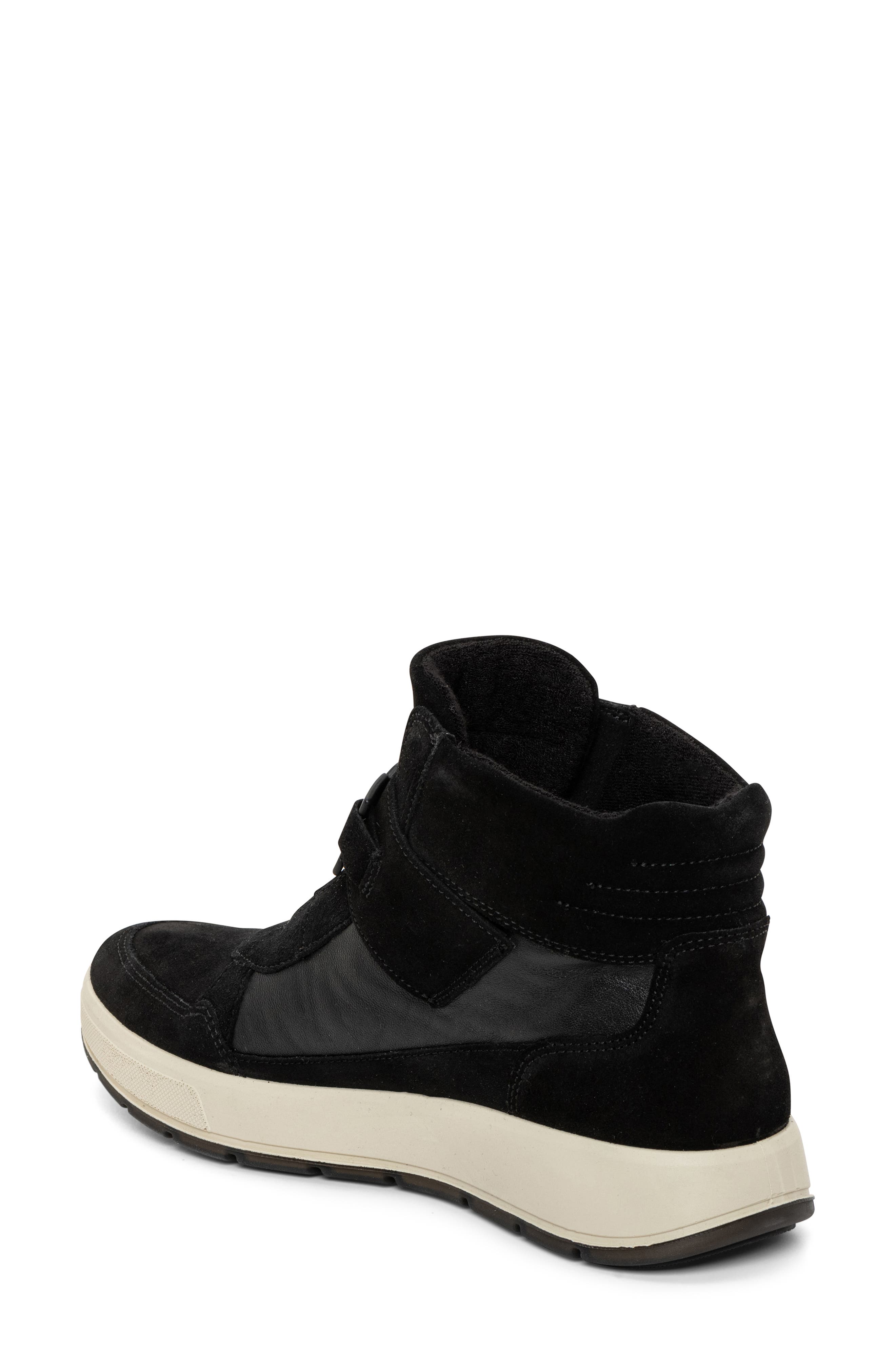 ara Ravenna Mixed Media High Top Sneaker, Alternate, color, Black
