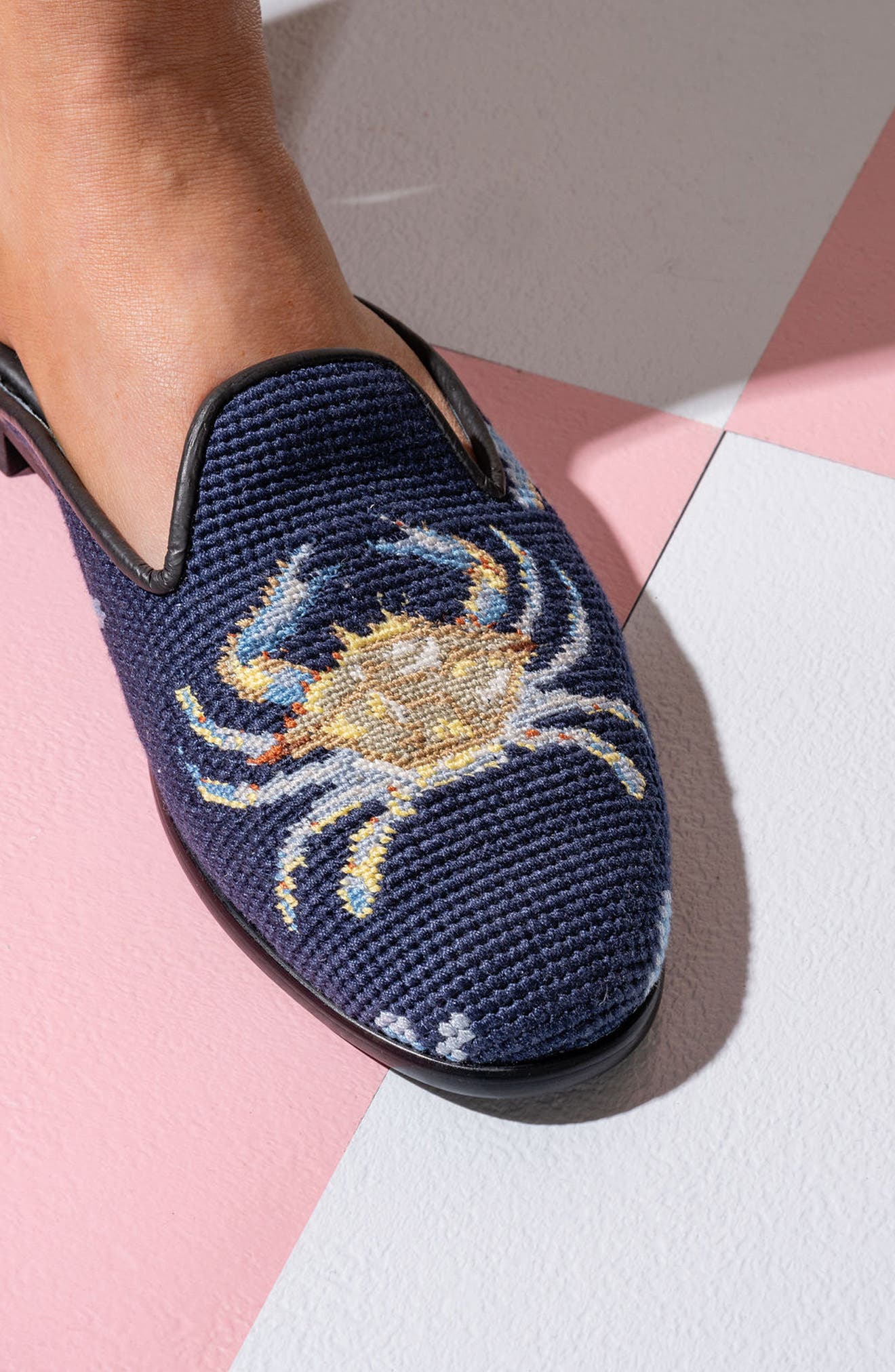 ByPaige Needlepoint Crab Mule, Alternate, color, 