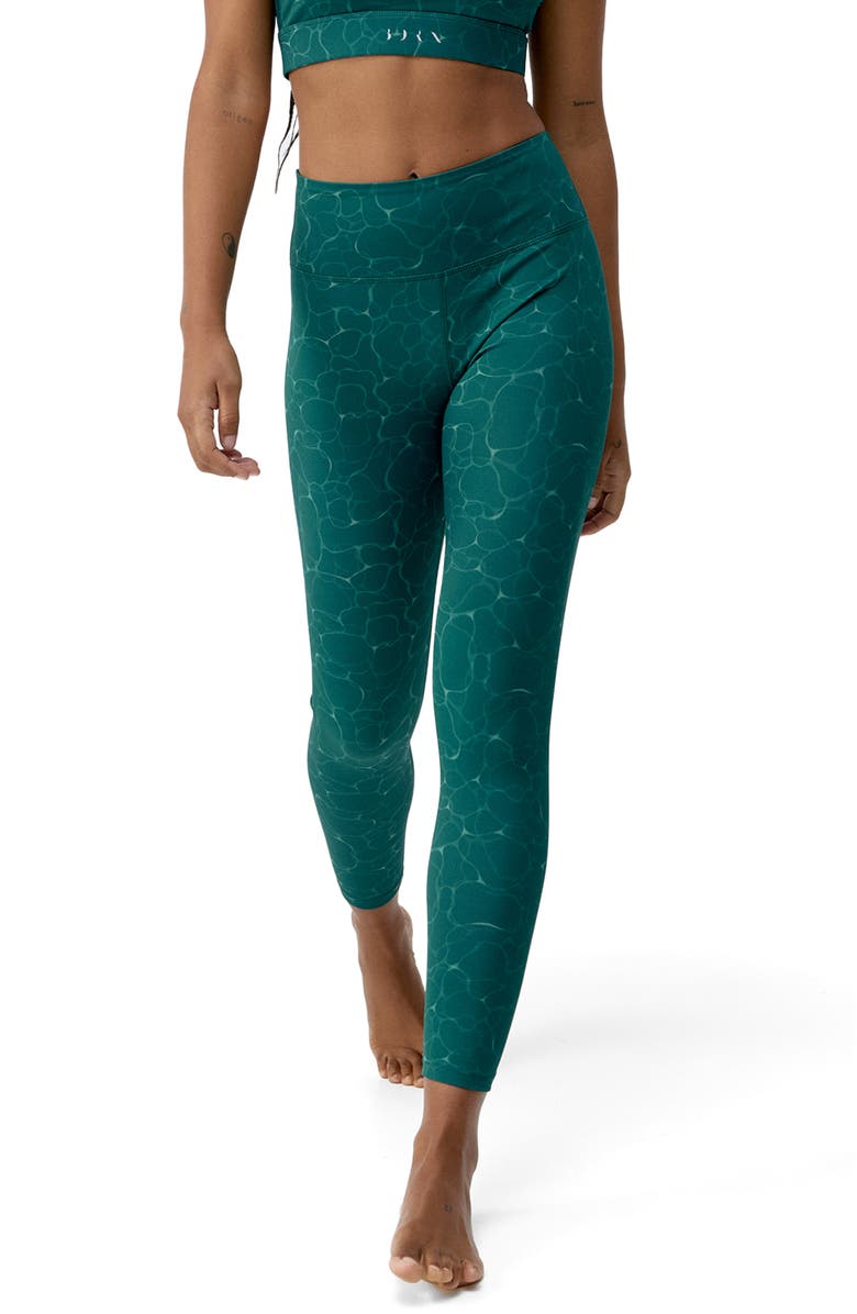 Born Living Yoga Organic 7/8 Performance Medium Rise Sport Legging, Main, color, Deep Green