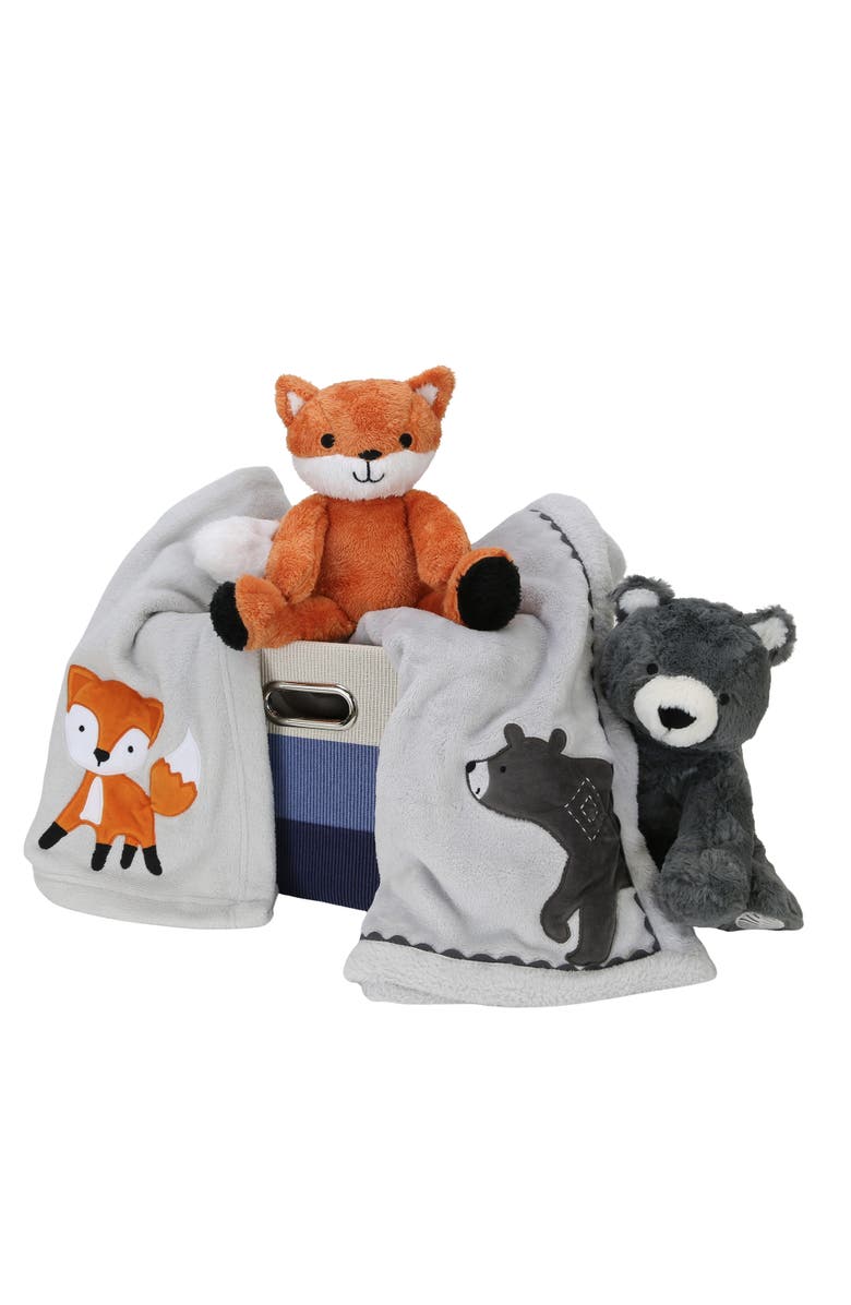 Lambs 
Ivy Blue 5-Piece Baby Gift Basket for Baby Shower/Newborn Welcome Home, Alternate, color, 