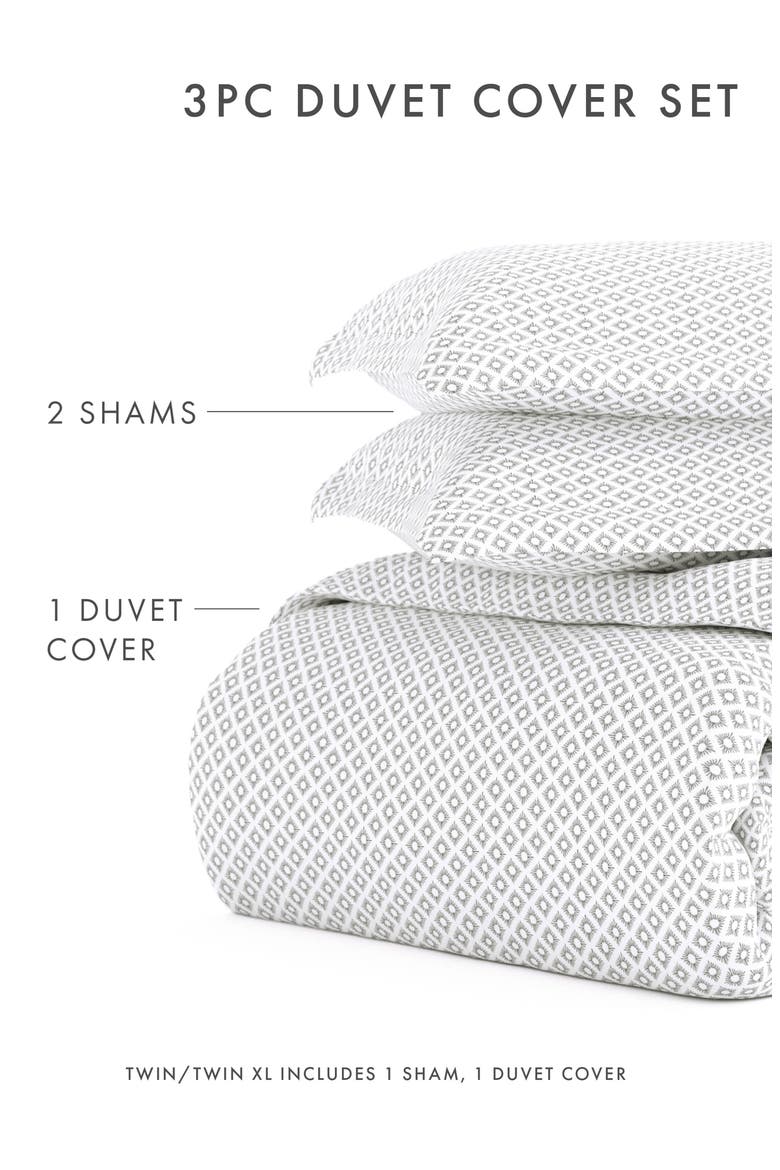 Premium Ultra Soft Polaris Pattern 3-Piece Duvet Cover Set, Alternate, color, GRAY