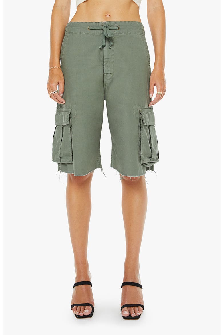 The Free Fall Frayed Hem Cargo Drawstring Shorts, Main, color, SIR YES SIR MILITARY GREEN