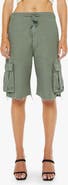 MOTHER The Free Fall Frayed Hem Cargo Drawstring Shorts