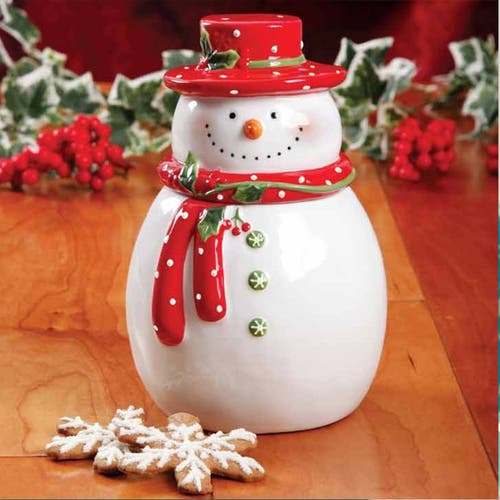 Gibson Home Jolly Plenitude 7.5" Snowman Cookie Jar In Multi