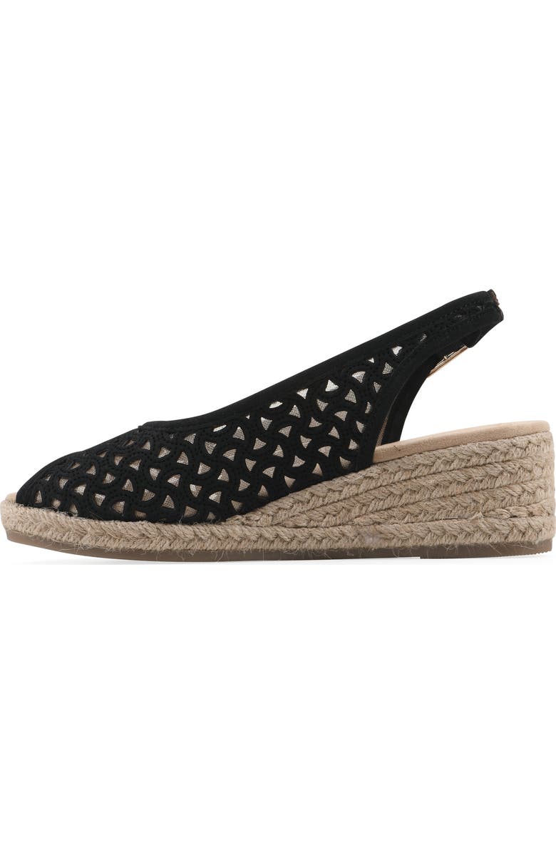White Mountain Footwear Maize II Espadrille Wedge Sandal, Alternate, color, Black/Smooth
