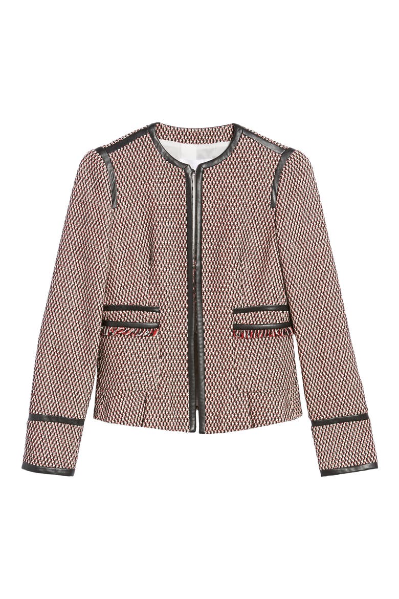 Keili Collarless Tweed Jacket, Alternate, color, VANILLA FANTASY