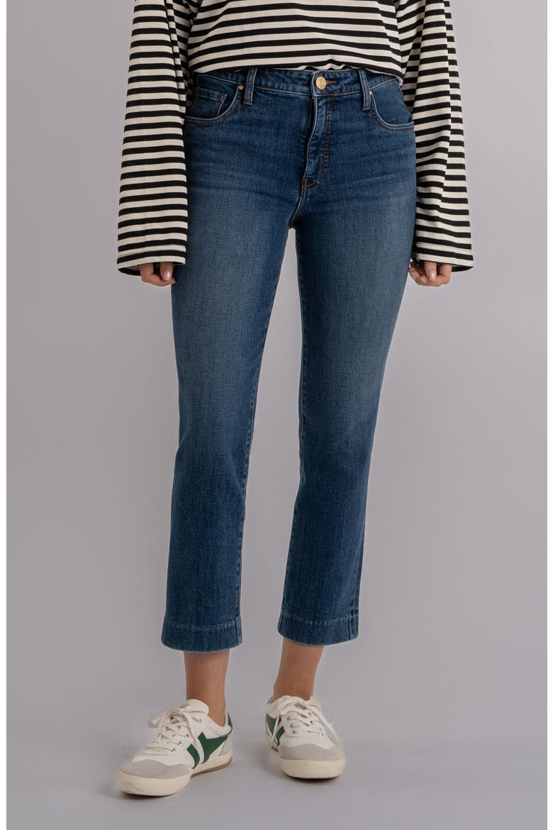 Reese Crop Slim Straight Leg Jeans, Main, color, MEDIUM BLUE
